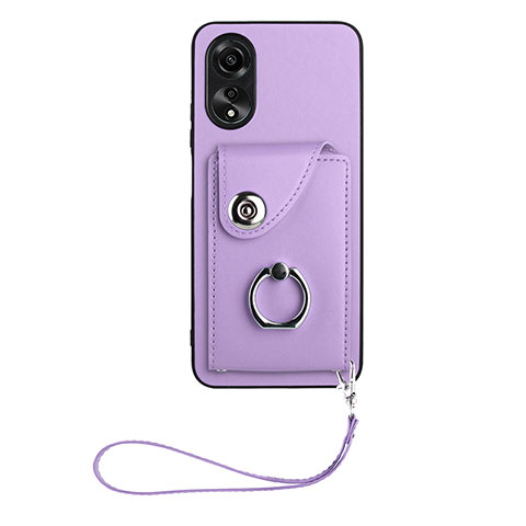 Custodia Silicone Morbida In Pelle Cover BF1 per Oppo A38 Viola