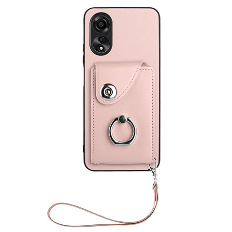 Custodia Silicone Morbida In Pelle Cover BF1 per Oppo A78 5G Oro Rosa