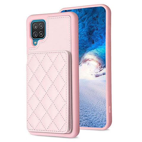 Custodia Silicone Morbida In Pelle Cover BF1 per Samsung Galaxy A12 Oro Rosa