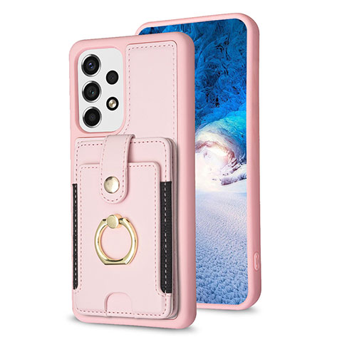 Custodia Silicone Morbida In Pelle Cover BF1 per Samsung Galaxy A53 5G Oro Rosa