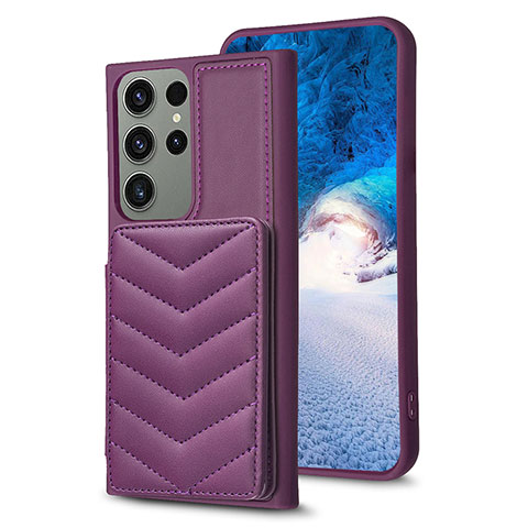 Custodia Silicone Morbida In Pelle Cover BF1 per Samsung Galaxy S23 Ultra 5G Viola