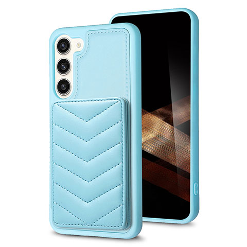 Custodia Silicone Morbida In Pelle Cover BF1 per Samsung Galaxy S25 5G Azzurro