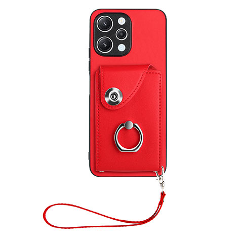 Custodia Silicone Morbida In Pelle Cover BF1 per Xiaomi Poco M6 Pro 5G Rosso