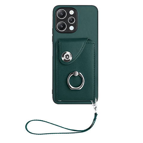 Custodia Silicone Morbida In Pelle Cover BF1 per Xiaomi Poco M6 Pro 5G Verde Notte