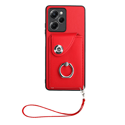 Custodia Silicone Morbida In Pelle Cover BF1 per Xiaomi Redmi Note 12 Pro Speed 5G Rosso