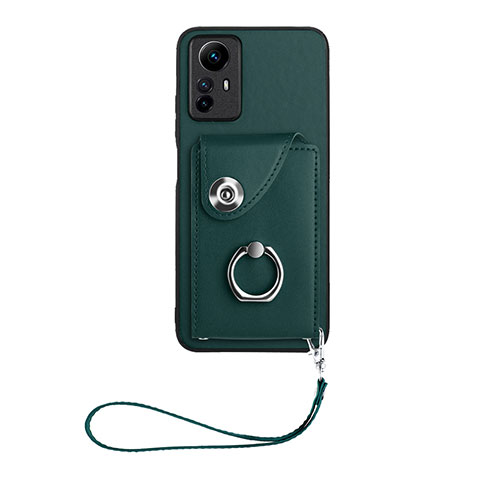 Custodia Silicone Morbida In Pelle Cover BF1 per Xiaomi Redmi Note 12S Verde Notte