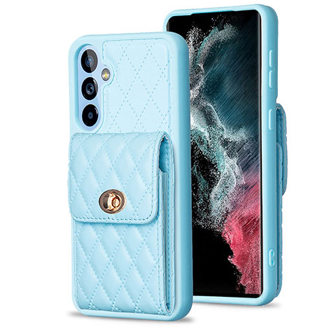 Custodia Silicone Morbida In Pelle Cover BF2 per Samsung Galaxy A54 5G Cielo Blu