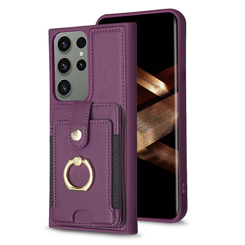 Custodia Silicone Morbida In Pelle Cover BF2 per Samsung Galaxy S25 Ultra 5G Viola