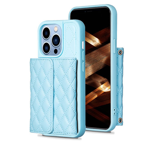 Custodia Silicone Morbida In Pelle Cover BF3 per Apple iPhone 13 Pro Max Blu