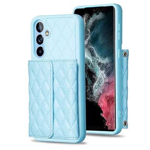 Custodia Silicone Morbida In Pelle Cover BF3 per Samsung Galaxy A54 5G Cielo Blu