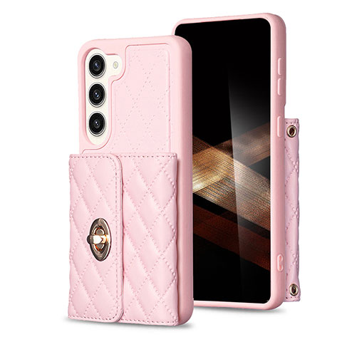 Custodia Silicone Morbida In Pelle Cover BF3 per Samsung Galaxy S24 Plus 5G Oro Rosa