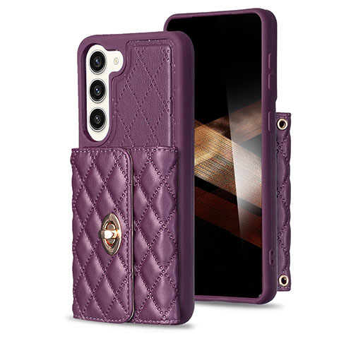 Custodia Silicone Morbida In Pelle Cover BF3 per Samsung Galaxy S24 Plus 5G Viola