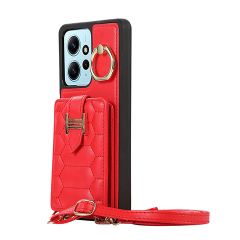 Custodia Silicone Morbida In Pelle Cover BF3 per Xiaomi Redmi Note 12 4G Rosso