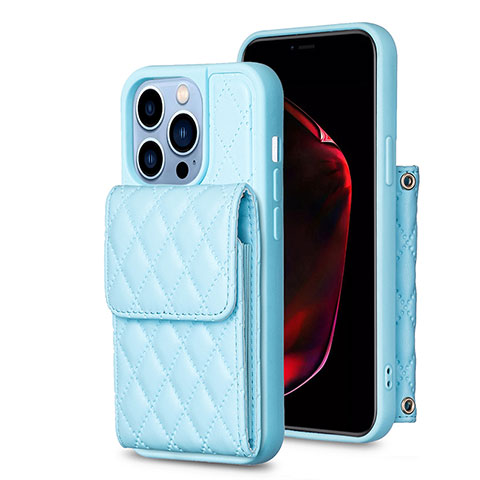 Custodia Silicone Morbida In Pelle Cover BF4 per Apple iPhone 15 Pro Blu