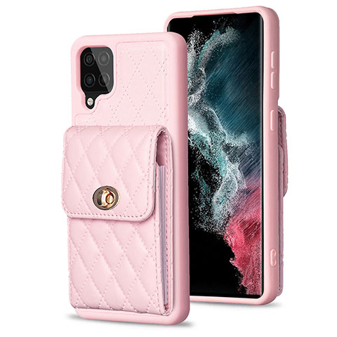 Custodia Silicone Morbida In Pelle Cover BF4 per Samsung Galaxy A12 5G Oro Rosa