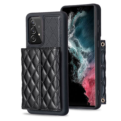 Custodia Silicone Morbida In Pelle Cover BF4 per Samsung Galaxy A52s 5G Nero