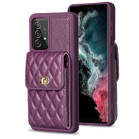 Custodia Silicone Morbida In Pelle Cover BF5 per Samsung Galaxy A52s 5G Viola