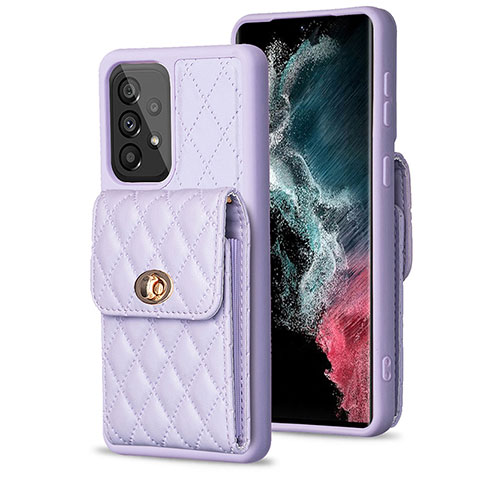 Custodia Silicone Morbida In Pelle Cover BF5 per Samsung Galaxy A53 5G Lavanda