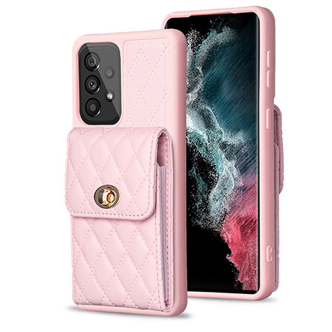 Custodia Silicone Morbida In Pelle Cover BF5 per Samsung Galaxy A53 5G Oro Rosa