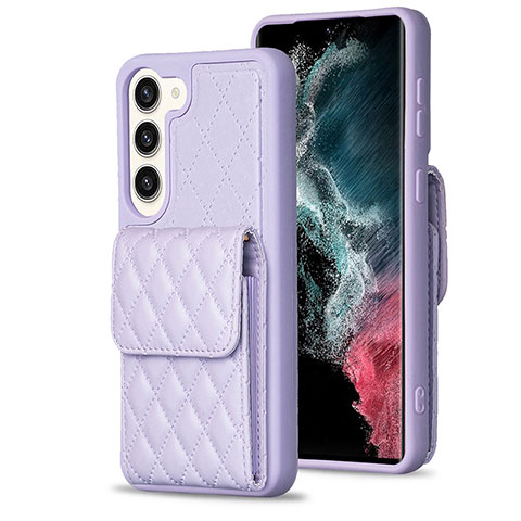 Custodia Silicone Morbida In Pelle Cover BF5 per Samsung Galaxy S22 5G Lavanda