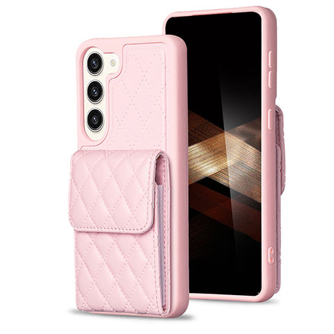 Custodia Silicone Morbida In Pelle Cover BF5 per Samsung Galaxy S25 5G Oro Rosa