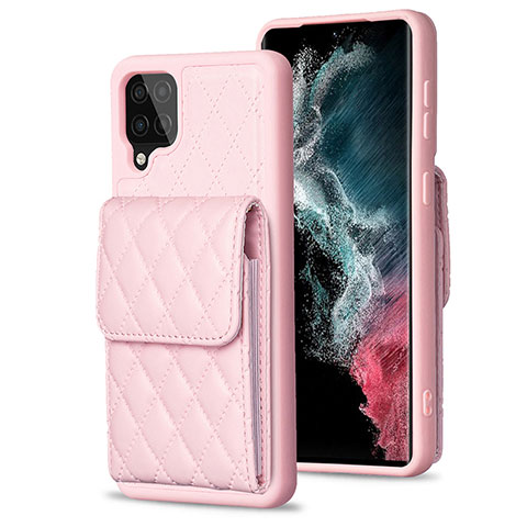 Custodia Silicone Morbida In Pelle Cover BF6 per Samsung Galaxy A12 5G Oro Rosa