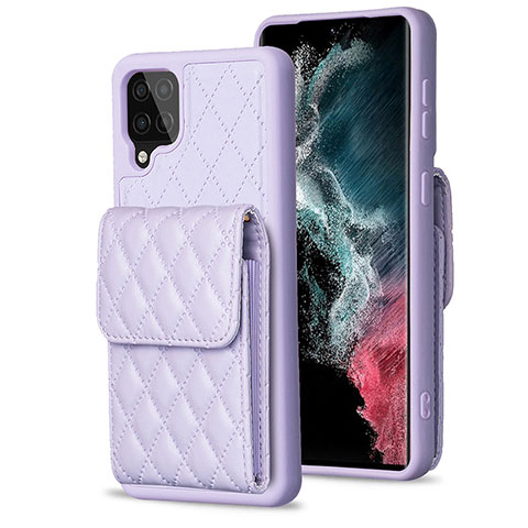 Custodia Silicone Morbida In Pelle Cover BF6 per Samsung Galaxy A12 Nacho Lavanda