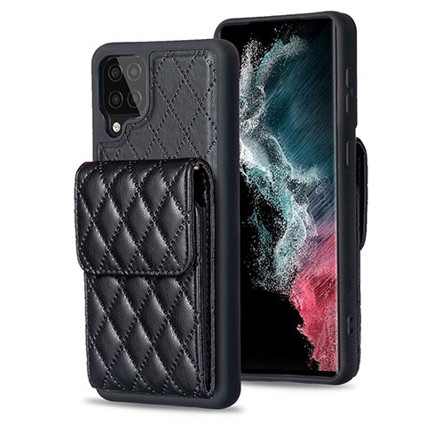 Custodia Silicone Morbida In Pelle Cover BF6 per Samsung Galaxy A12 Nero