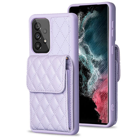 Custodia Silicone Morbida In Pelle Cover BF6 per Samsung Galaxy A53 5G Lavanda