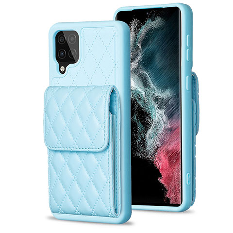 Custodia Silicone Morbida In Pelle Cover BF6 per Samsung Galaxy M12 Cielo Blu