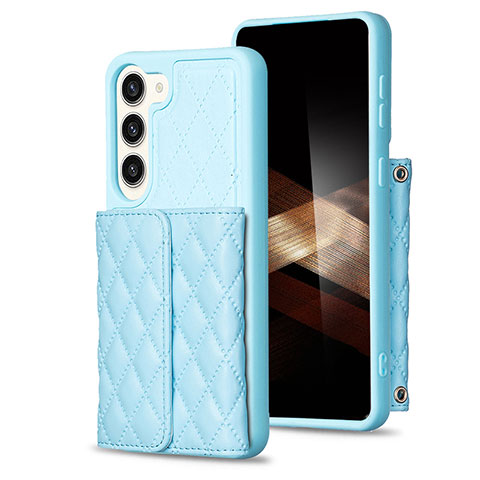 Custodia Silicone Morbida In Pelle Cover BF6 per Samsung Galaxy S25 5G Azzurro