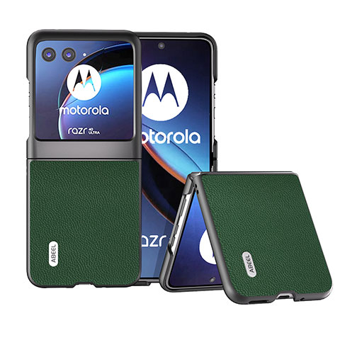 Custodia Silicone Morbida In Pelle Cover BH3 per Motorola Moto Razr 40 Ultra 5G Verde