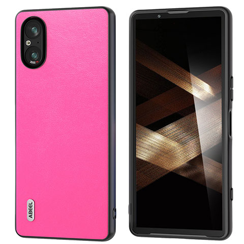 Custodia Silicone Morbida In Pelle Cover BH4 per Sony Xperia 5 V Rosa Caldo