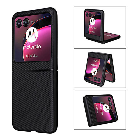 Custodia Silicone Morbida In Pelle Cover BY3 per Motorola Moto Razr 40 Ultra 5G Nero