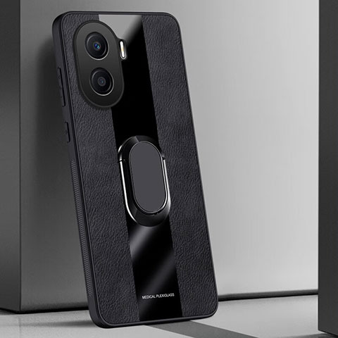 Custodia Silicone Morbida In Pelle Cover con Magnetico Anello Supporto PB1 per Huawei Honor X40i 5G Nero