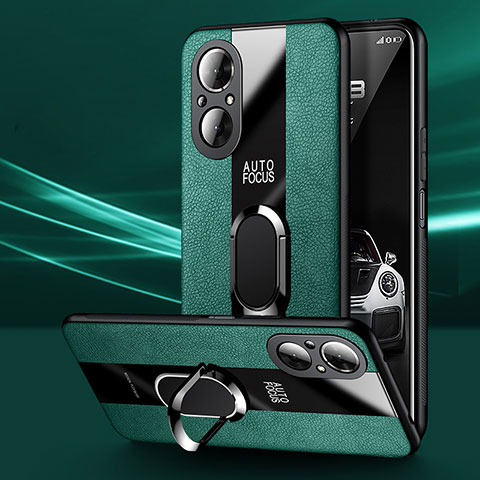 Custodia Silicone Morbida In Pelle Cover con Magnetico Anello Supporto PB1 per Huawei Nova 9 SE Verde