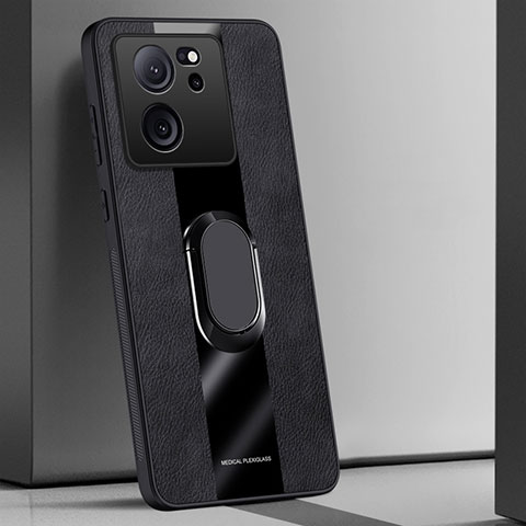 Custodia Silicone Morbida In Pelle Cover con Magnetico Anello Supporto PB1 per Xiaomi Mi 13T Pro 5G Nero