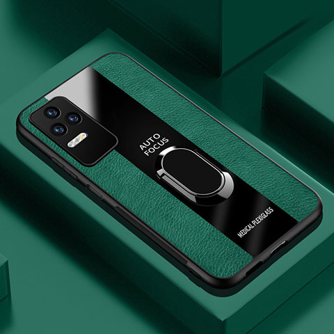 Custodia Silicone Morbida In Pelle Cover con Magnetico Anello Supporto PB1 per Xiaomi Redmi K40S 5G Verde