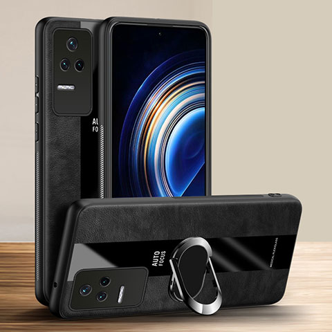 Custodia Silicone Morbida In Pelle Cover con Magnetico Anello Supporto PB1 per Xiaomi Redmi K50 Pro 5G Nero