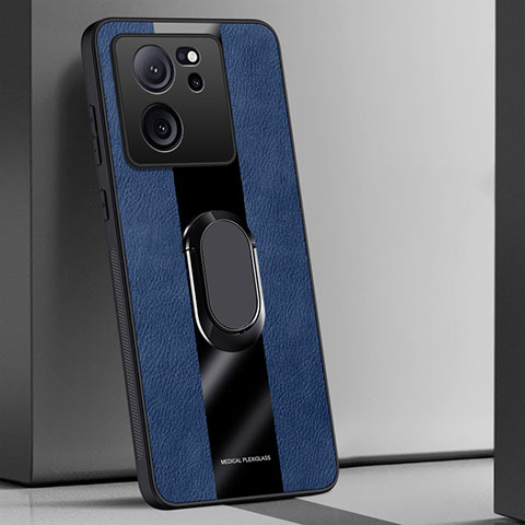 Custodia Silicone Morbida In Pelle Cover con Magnetico Anello Supporto PB1 per Xiaomi Redmi K60 Ultra 5G Blu