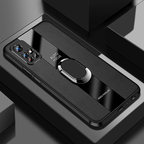 Custodia Silicone Morbida In Pelle Cover con Magnetico Anello Supporto PB2 per Xiaomi Poco M4 Pro 5G Nero