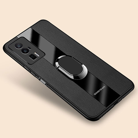 Custodia Silicone Morbida In Pelle Cover con Magnetico Anello Supporto PB2 per Xiaomi Redmi K60 Pro 5G Nero