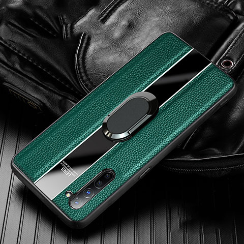 Custodia Silicone Morbida In Pelle Cover con Magnetico Anello Supporto S03 per Oppo K7 5G Verde