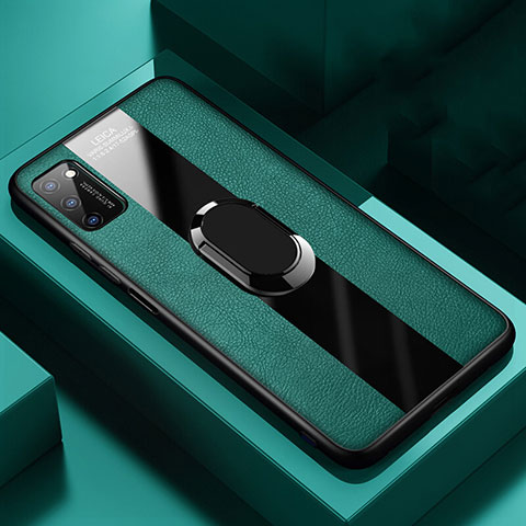 Custodia Silicone Morbida In Pelle Cover con Magnetico Anello Supporto T03 per Huawei Honor V30 5G Verde