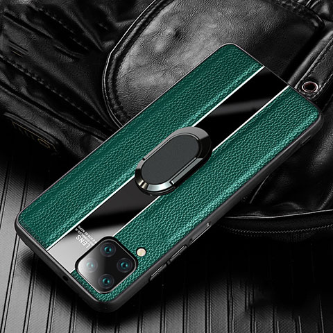 Custodia Silicone Morbida In Pelle Cover con Magnetico Anello Supporto T04 per Huawei Nova 7i Verde