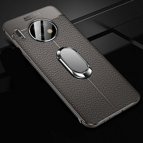 Custodia Silicone Morbida In Pelle Cover con Magnetico Anello Supporto Z02 per Huawei Mate 30 Pro Grigio