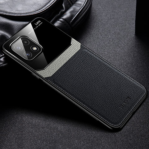 Custodia Silicone Morbida In Pelle Cover con Magnetico FL1 per Samsung Galaxy A22s 5G Nero