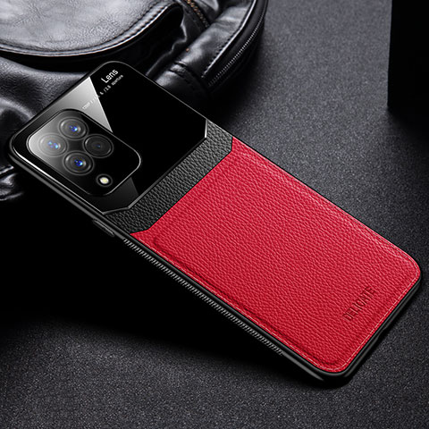 Custodia Silicone Morbida In Pelle Cover con Magnetico FL1 per Samsung Galaxy M33 5G Rosso