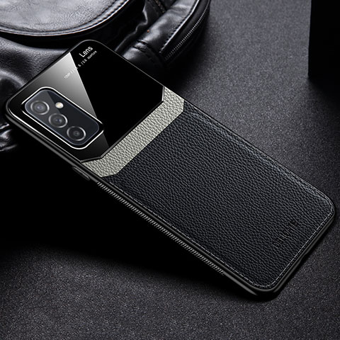 Custodia Silicone Morbida In Pelle Cover con Magnetico FL1 per Samsung Galaxy M52 5G Nero