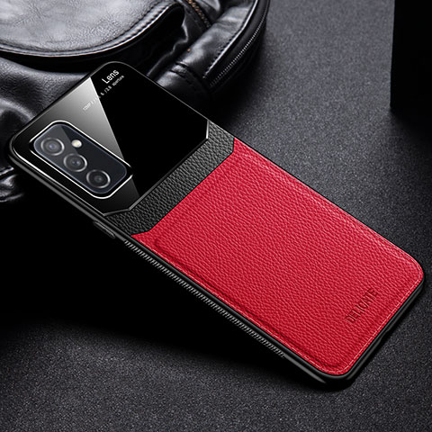 Custodia Silicone Morbida In Pelle Cover con Magnetico FL1 per Samsung Galaxy M52 5G Rosso